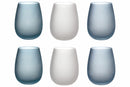 Set 6 Bicchieri Acqua Frosted in Vetro 500 ml Villa d'Este Home Tivoli Blue Dream