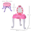 Specchiera Giocattolo per Bambini con Sgabello   Rosa