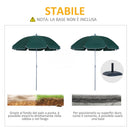 Ombrellone da Giardino Ø2,2 m Palo Ø28 mm in Metallo Tettuccio Inclinabile Verde scuro