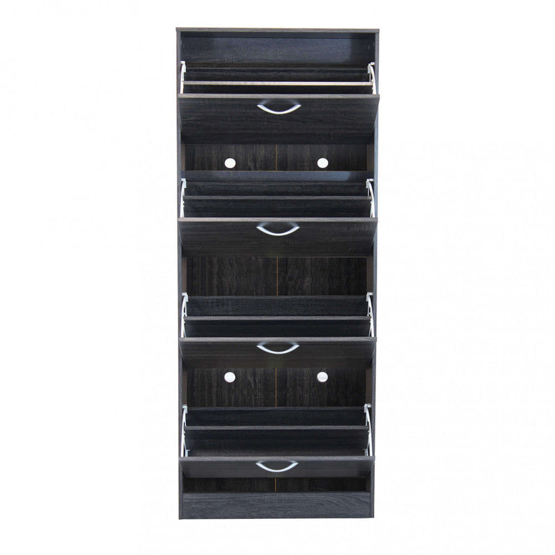 Scarpiera Wendy 60x24x150 h cm in Legno Grigio Scuro