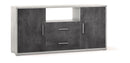 Madia 2 Ante 2 Cassetti 174x84x41 cm Ossido Bianco/Ossido Nero