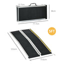 Rampa per Sedia a Rotelle Pieghevole e Antiscivolo 152x73 cm Capacità 272 kg in Alluminio  