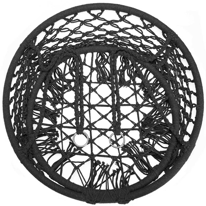 Poltrona Sospesa Giardino Tessuto Sedia Dondolo Pensile Amaca con Cuscino Grigio