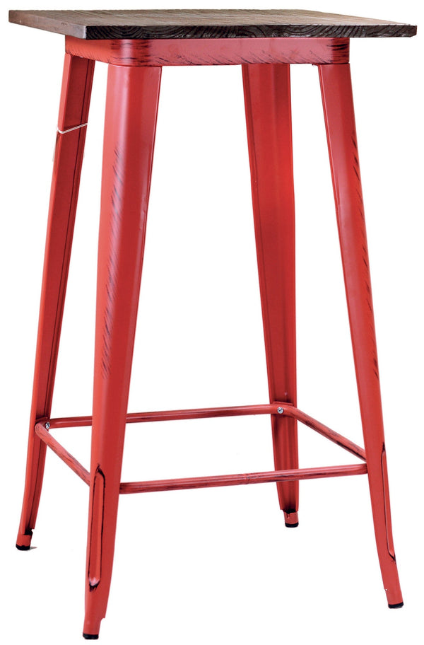 sconto Bartisch in Metallplatte Holz Adami Bristol Red