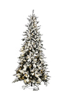 Albero di Natale Artificiale H200 cm Abete Dolomiti innevato 991 Tips 260 Led Verde
