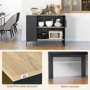 Isola da Cucina con Ripiani 14,5x70x90 cm Portacoltelli e Armadietto con Anta Scorrevole Nero