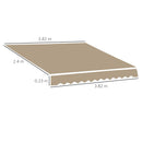 Telo di Ricambio per Tenda a Bracci in Poliestere Anti UV da 4x2,5m Beige