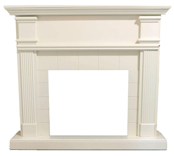 Cornice da Pavimento per Inserto Camino Elettrico 114x28,2x102,2 cm in MDF Sined Caldera Bianco sconto