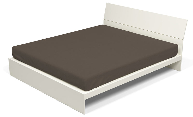 Lenzuolo Sotto con Angoli ed Elastico Tinta Unita Marrone