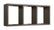 Mensola Rettangolare 3 Scomparti da Parete 70x30x15.5 cm in Fibra di Legno Tristano Rovere Scuro