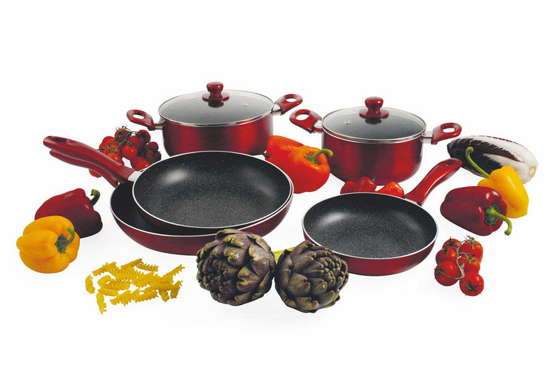 Batteria di Pentole 7 Pezzi in Alluminio Antiaderente Soriani Siviglia