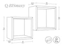 Set 2 Mensole Cubo da Parete Quadrato in Fibra di Legno Q-Bis Maxi Noce