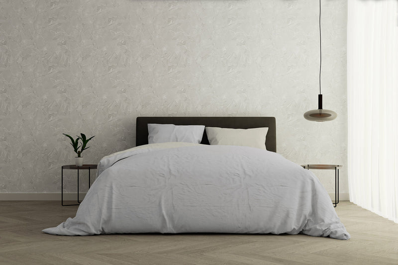 Copripiumino con Sacco e Federe Doubleface Grigio Chiaro\/Panna Varie Misure