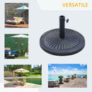 Base per Ombrellone da Giardino 15 Kg in Resina Ø49 cm con Manopola 