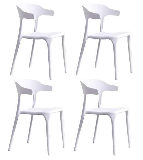 Set 4 Sedie Impilabili 50x75,5x52 cm in Polipropilene New America Bianco prezzo