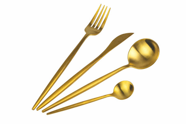 prezzo Service Besteckset 24-teilig aus mattgoldenem Stahl Villa d'Este Home Tivoli Preciosa
