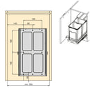 Pattumiera da Cucina ad Estrazione 2x 12 L in Acciaio Emuca 
