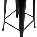 Sgabello New Bristol 42x42xh76 cm in Ferro Nero con seduta in Legno