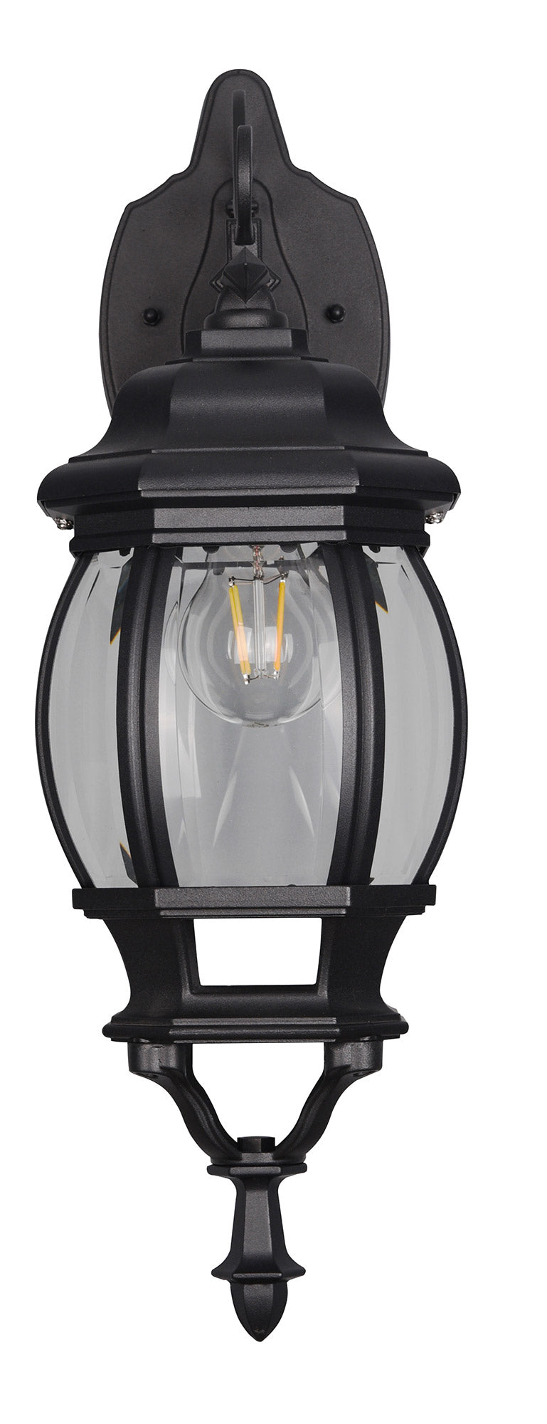 Applique da Esterno Attacco E27 in Alluminio Nero Opaco