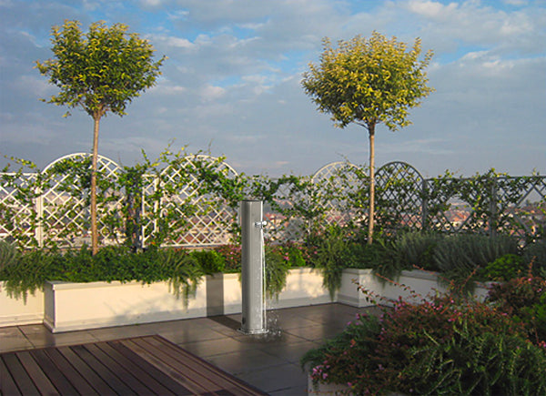 Fontana Lavapiedi da Giardino con Rubinetto Temporizzato Arkema Jolly Champagne Bronze sconto