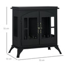 Camino a Bioetanolo da Pavimento 55x31x55 cm Bruciatore da 0,9L in Acciaio Inox Nero 