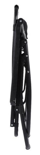 Set 2 Sedie Sdraio Zero Gravity Reclinabili Pieghevoli in Ferro e Textilene Nere