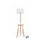 Lampada da Terra 40x40xH135 cm in Tessuto e Legno Acrux Bianco