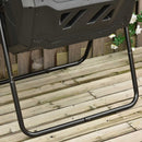 Compostiera da Giardino Girevole 71x65x96 cm a 2 Sezioni con 8 Prese d'Aria Acciaio e PP Nero      