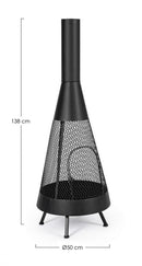 Braciere da Giardino Ø50x138h cm Efesto Nero 