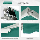 Tenda da Sole Avvolgibile a Parete 3x2.5m Verde Scuro 