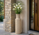 Vaso da Esterno Sand Ø24,5x97 cm in Resina Beige      