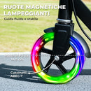 Monopattino per Bambini 3-8 Anni con Ruote Luminose Impugnatura Regolabile e Freno Posteriore Nero      