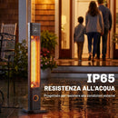 Riscaldatore Elettrico a Infrarossi 2000 W 30,5x25x104,6 cm con Custodia e IP65 in Metallo Nero      