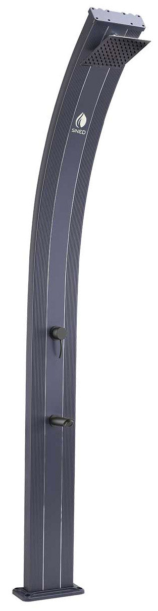 Doccia Solare da Giardino 30L Miscelatore e Lavapiedi Sined Lea Grigia