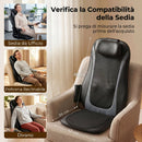 Sedile Massaggiante 105x45x10 cm con Calore Shiatsu e Vibrazione per Fianchi e Cosce in Finta Pelle Nero      