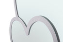 Specchio Glam Bianco Double Heart 65x2x50 Misura Interna 60x45 cm in Ferro e MDF Bianco