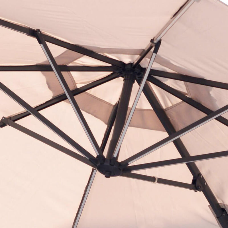 Ombrellone da Giardino Decentrato 3x3m in Alluminio con LED Florida Sabbia