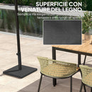Base per Ombrellone Quadrata 44x44x30 cm da 14.5 kg  in HDPE e Cemento Nero   