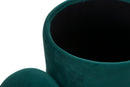Puff Contenitore Lines Coppia Verde Ø35x42-30x32 cm in Legno e Spugna e in Ferro e Poliestere Verde