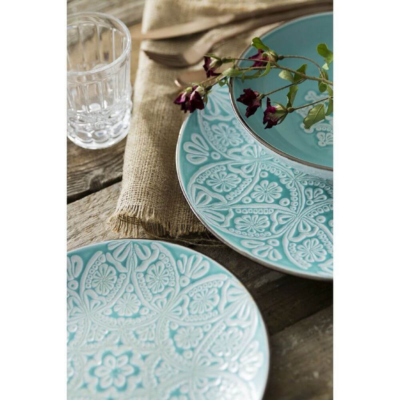 Servizio Piatti 18 Pezzi in Hard Dolomite Villa d'Este Baku Turchese
