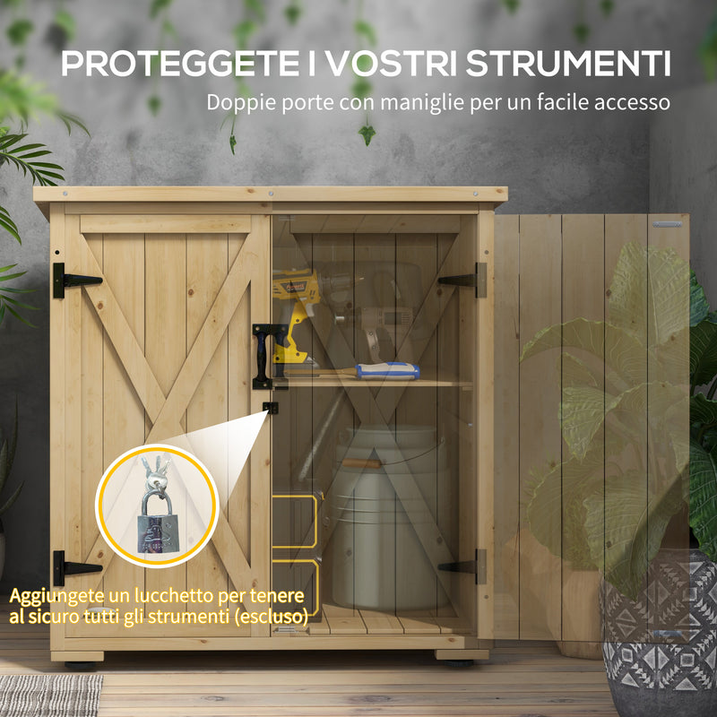 Armadio da Esterno con Ripiano Interno 77.5x88x90 cm in Legno di Abete 