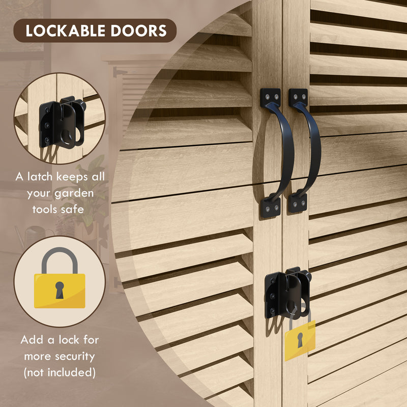 Armadio da Esterno a 2 Ripiani 127x65x159.5/168 cm in Legno di Abete 