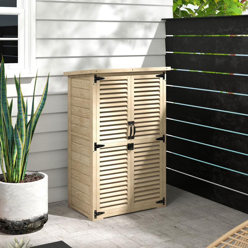 Armadio da Esterno a 2 Ripiani 75x50x111/118 cm in Legno di Abete 