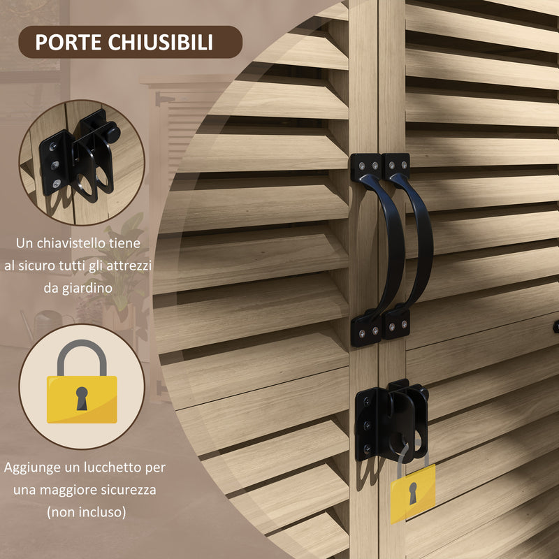 Armadio da Esterno a 2 Ripiani 75x50x111/118 cm in Legno di Abete 