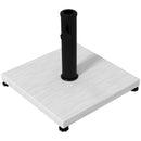 Base per Ombrellone da 25kg in Metallo e Cemento con Effetto Legno 45x45x33.5cm Bianco