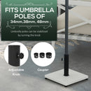 Base per Ombrellone da 25kg in Metallo e Cemento con Effetto Legno 45x45x33.5cm Bianco