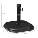 Base per Ombrellone da Giardino in Plastica e Cemento da 11kg 36x36x31cm Nero