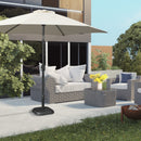 Base per Ombrellone da Giardino in Plastica e Cemento da 11kg 36x36x31cm Nero