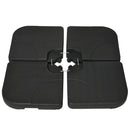 Base per Ombrellone 4 Pezzi in HDPE Riempibili 104x104x7.5 cm Nera 