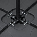 Base per Ombrellone 4 Pezzi in HDPE Riempibili 104x104x7.5 cm Nera 